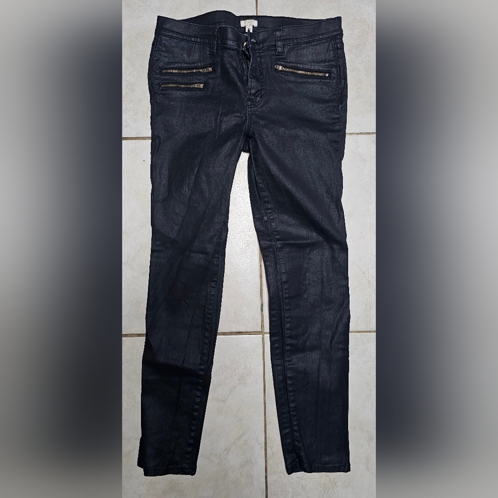 J crew waxed low rise skinny ankle jeans 29
